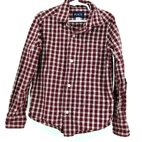 💙 PLACE Button Down Long Sleeved Check Shirt - Picture 1 of 4